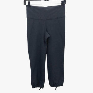 Lululemon Womens Black Elastic Waist Skinny Leg Pull On Capri Leggings Yoga 4